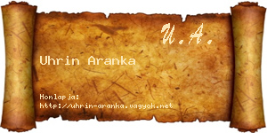 Uhrin Aranka névjegykártya